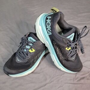 Hoka One One Challenger ATR 6 Women's Size 8B Trail Running Shoes Black Aqua